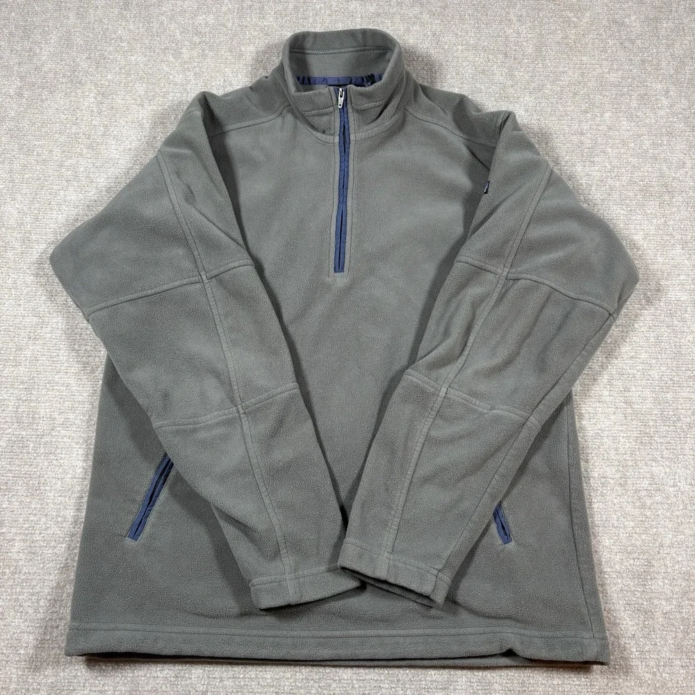 VTG Y2K Patagonia Synchilla Gray 1/4 Zip Pullover Fleece Sweater Men Sz M EUC